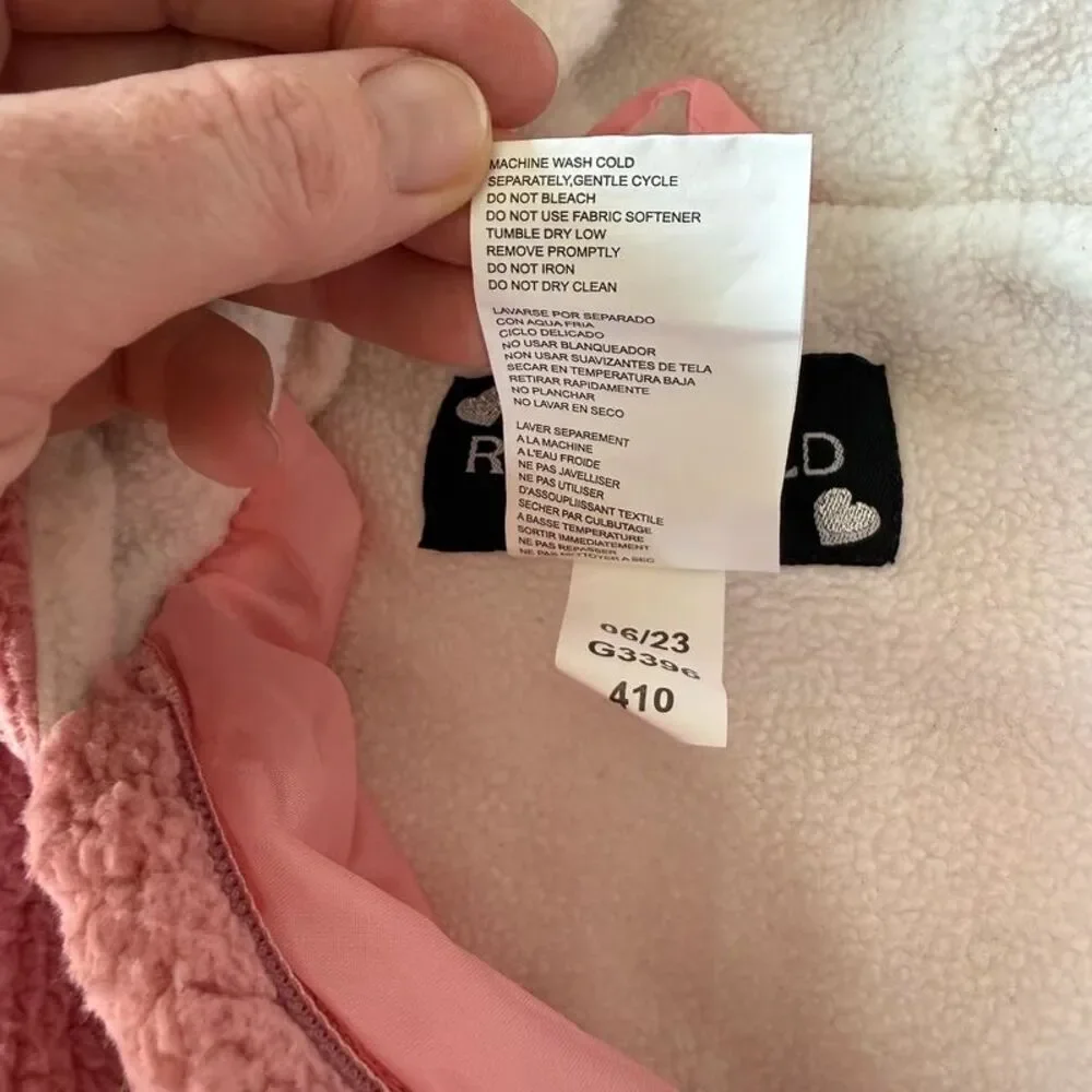 Rothschild Bunting Snowsuit Pink Ribbed Fleece Size 3-6m